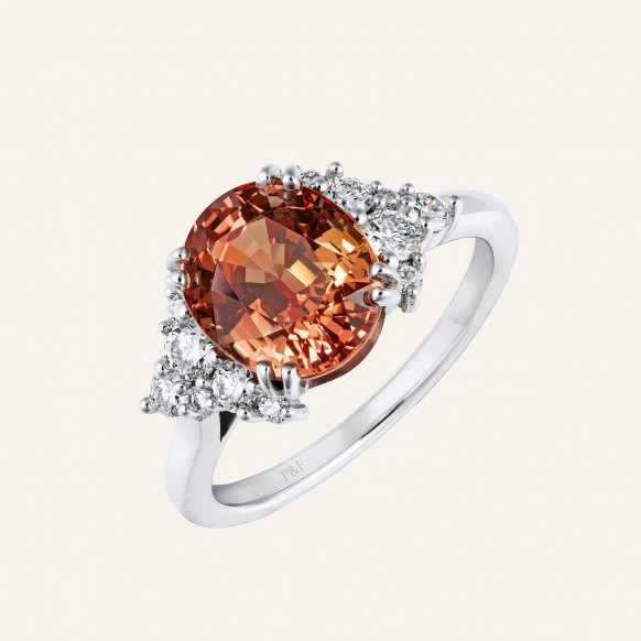 Bague Lila saphir orangé