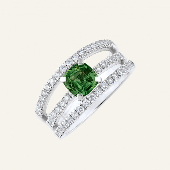 Bague Éole saphir vert