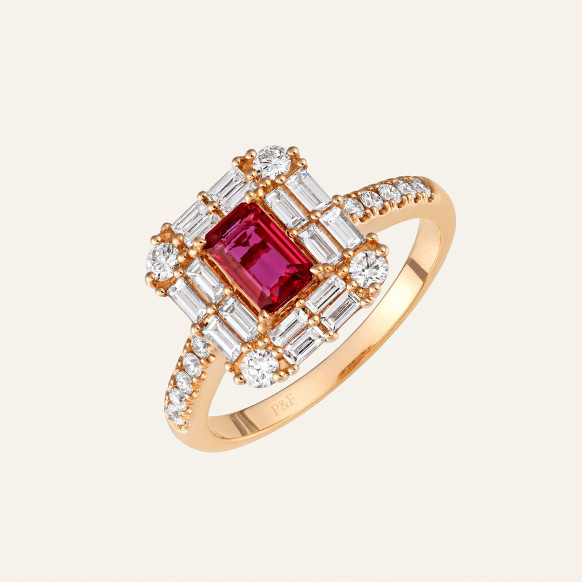 Bague Rubis et diamants